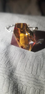 Load image into Gallery viewer, Tigers Eye Deep Red &amp; Clear Pendulum
