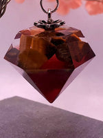 Load image into Gallery viewer, Tigers Eye Deep Red &amp; Clear Pendulum
