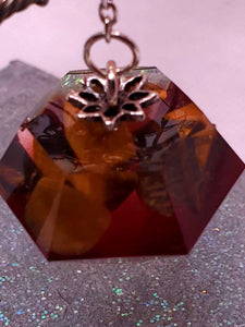 Tigers Eye Deep Red & Clear Pendulum