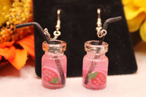 Magic Strawberry Boba Earrings